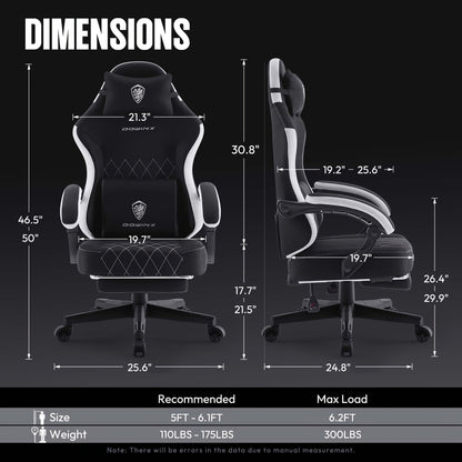 Gamingstoel – Gamestoel – Gaming Chair – Game Stoel – Bureaustoel – Beige – Vleugelrugleuning – Handmatige Kantelfunctie