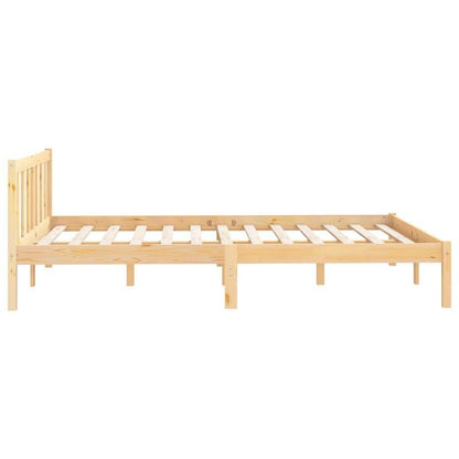 Modern Minimalist Small Double Bed Frame - Heavy-Duty Hardwood Construction, Easy Assembly, Space-Saving Design for Studios, Guest Rooms, Compact Living Spaces - Durable Wooden Furniture, Studio Bedding Solution, Contemporary