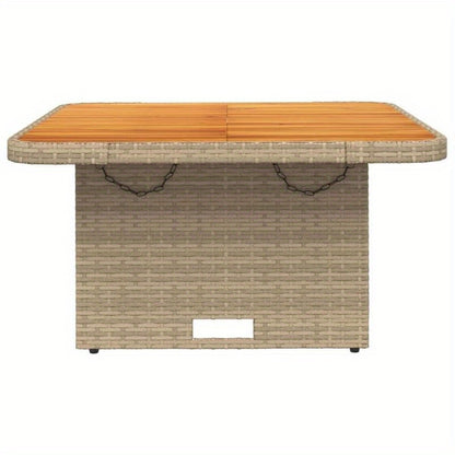 Table De Jardin Beige 80X80X71 Cm Easy to Assemble Modern Simple Easy to Carry DIY Outdoor Table in Backyard