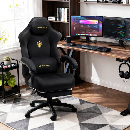 Ergonomische Bureaustoel – Gamingstoel – Werkstoel – Kantoorstoel – Draaistoel – Hoog Verstelbare Rugleuning – Verstelbaar Hoofd- en Lendensteunkussen – Stevig Metalen Frame – Synthetisch Leder Zitting
