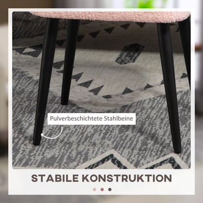 Voetenbank – Voetensteun – Poef – Krukje – Hocker – Roze Vierkant – Cashmere Look – Metalen Poten – Max 120 kg