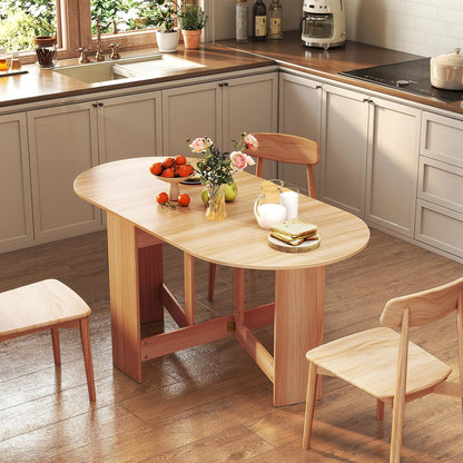 Inklapbare Eettafel – Uitklapbare Tafel – Opklapbare Houten Tafel – Multifunctionele Keukentafel – Ruimtebesparende Tafel – Geschikt Voor 4-7 Personen – Stevig Tot 60 kg Belastbaar – Natuurlijk Hout