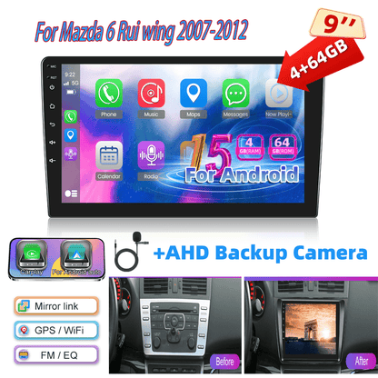 Autorradio – Autoradio – Car Radio – Multimedia Radio – Auto Sound System – Android 15 – 9 Inch 1280P IPS Touchscreen – Draadloze CarPlay & Android Auto – AHD Achteruitrijcamera Met Microfoon