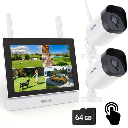 Beveiligingscamera Set – Camerabewaking – Bewakingscamera – Draadloze Camera – Wifi Beveiligingscamera – 7 Inch Touchscreen Monitor – Kleur Nachtzicht 30m