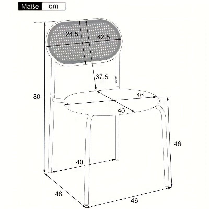 Rieten Stoelen Set – Wicker Stoelen – Tuin Stoelen – Eetkamer Stoelen – Balkon Stoelen – Metalen Frame – Gemakkelijk Schoon Te Maken