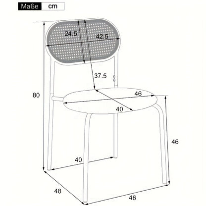 Rieten Stoelen Set – Wicker Stoelen – Tuin Stoelen – Eetkamer Stoelen – Balkon Stoelen – Metalen Frame – Gemakkelijk Schoon Te Maken