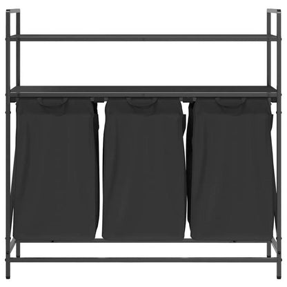 Wasbakje – Wastafel – Waskom – Spoelbak – Haarwasbak – 3-Vaks Wasmiddel Organizer – Dubbele Reken – Stevige Mesh Zakken – Klassiek Zwart
