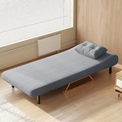 Slaapbank – Bedbank – Slaapstoel – Logeerbed – Opklapbare Bank – Verstelbare Rugleuning 90°-180° – Comfortabele Latex Vulling – Inclusief Kussen – Beige Stof – Metalen Pootjes