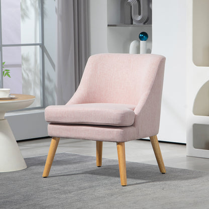 Scandinavische Accentstoel – Fauteuil – Zitzak – Designstoel – Velvet Stoel – Zachte Velvet Bekleding – Stevig Hevea Houten Frame – Beige – 63x69x79,5 cm