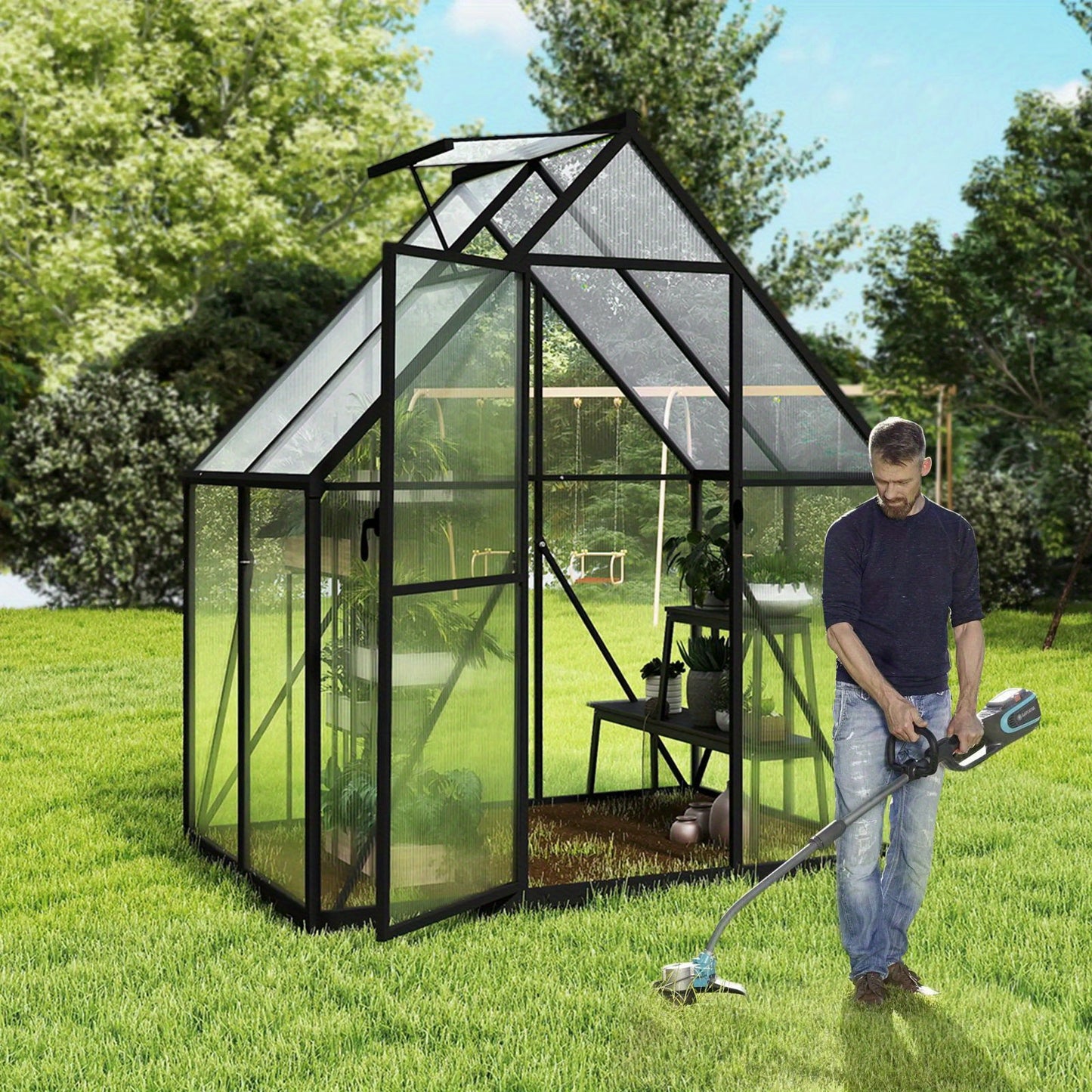 Kweekkas – Tuinkas – Broeikas – Foliekas – Mini Serre – Aluminium Frame – Verstelbare Ventilatie – 182,88x121,92 cm