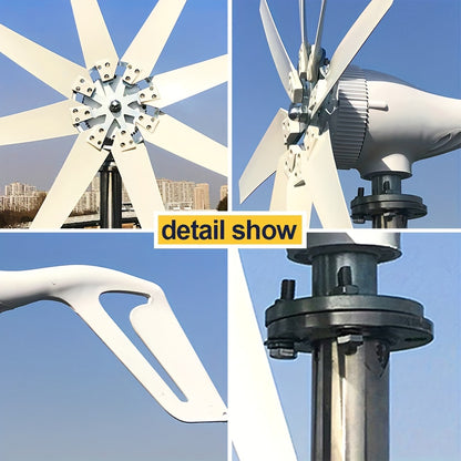 Windturbine – Windgenerator – Windmolen – Draagbare Generator – 24V 1000W – Robuust Metallic Materiaal – Krachtige Output