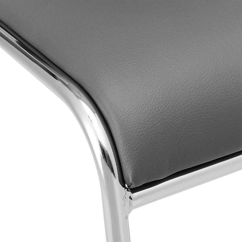 Vergaderstoel – Kantoorstoel – Conferentiestoel – Stapelbare Stoel – Bureaustoel – Ergonomisch Comfort – Kunstleer Zitting met Metalen Frame – Set van 4