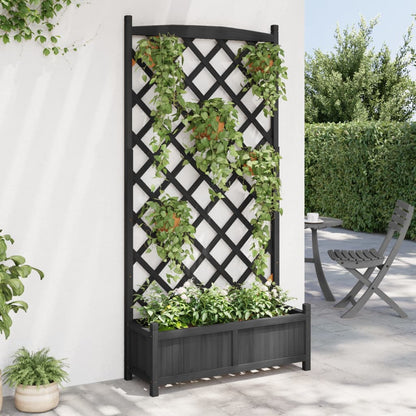 Plantenbak – Tuinbak – Plantenbak Met Klimrek – Houten Plantenbak – Massief Dennehout – 90x35x180 Cm – Ventilatie En Afwatering