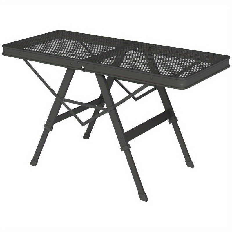 Campingtafel – Klaptafel – Vouwtafel – Kampeertafel – Tuintafel – Verstelbaar – Inklapbaar – Aluminium – 90 x 40,5 cm – Met Metalen Rooster