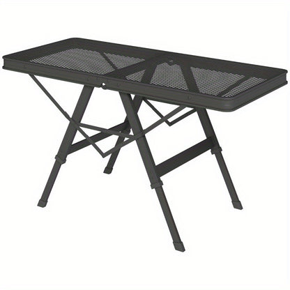 Campingtafel – Klaptafel – Vouwtafel – Kampeertafel – Tuintafel – Verstelbaar – Inklapbaar – Aluminium – 90 x 40,5 cm – Met Metalen Rooster