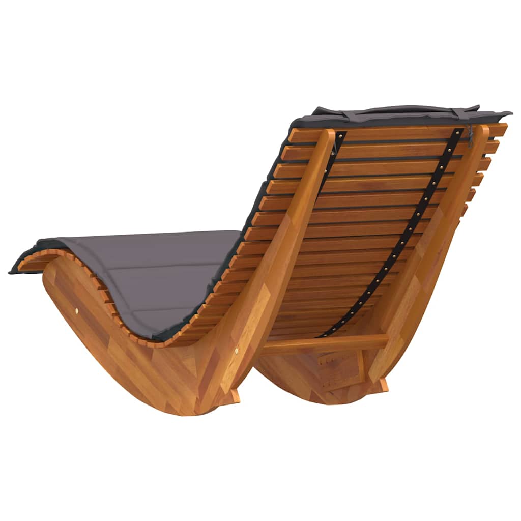 Teak Lounge Stoel – Loungestoel – Balkonstoel – Tuinstoel – Buitenzitmeubel – Donkergrijs Kussen – Weerbestendig Teakhout – Ergonomisch Ontwerp