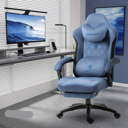 Gamingstoel – Gamestoel – Bureaustoel – Computerstoel – Werkstoel – Met Rugsteun en Uitschuifbare Voetsteun – Ergonomisch Met Metalen Frame – Comfortabel Zacht Kussen