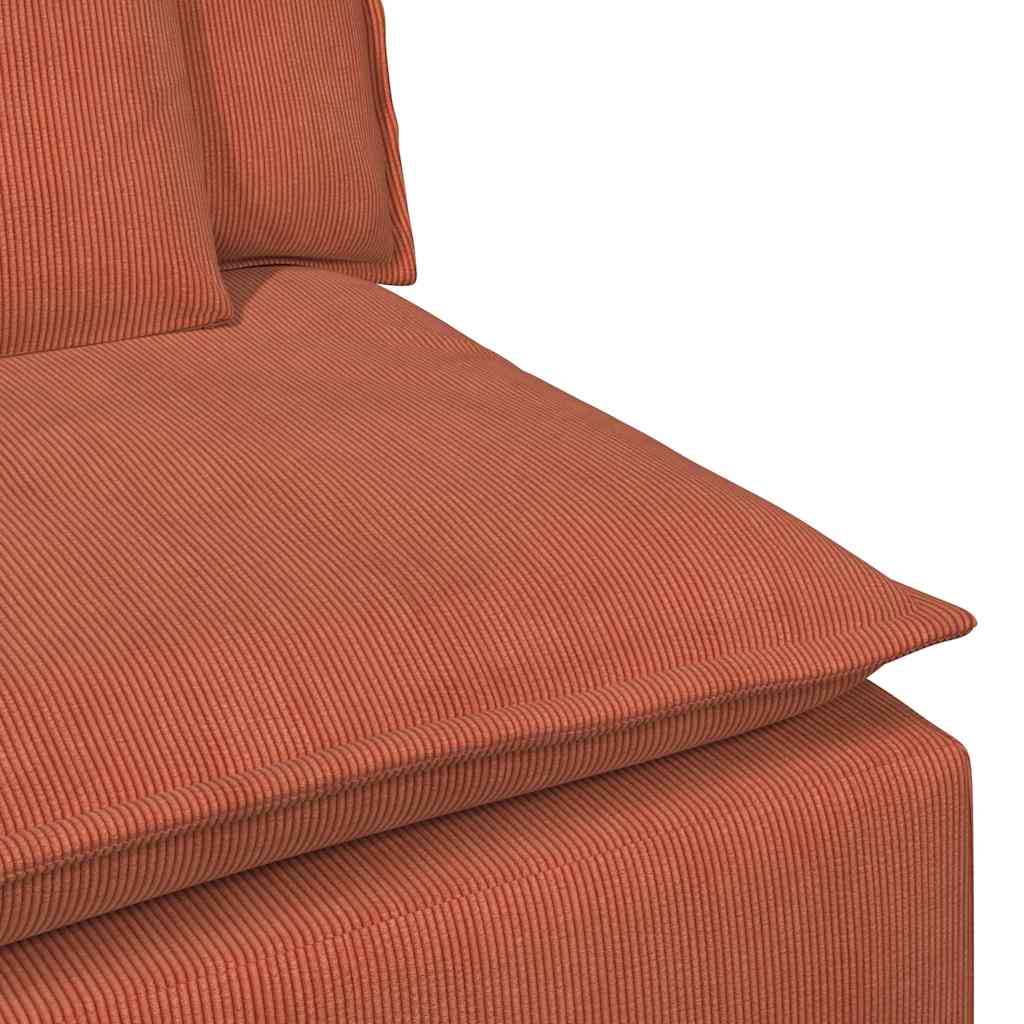 Modulaire Bank – Modulaire Banken – Modulair Sofa – Loungeset – Zithoek – Corduroy Bekleding – Stevig Metalen Frame – Rood-Orange Variant