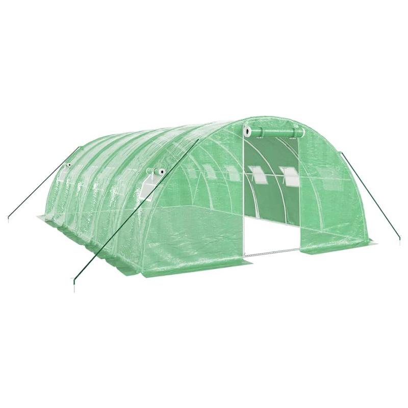 Green greenhouse with steel frame, 24 square meter, 6x4x2m