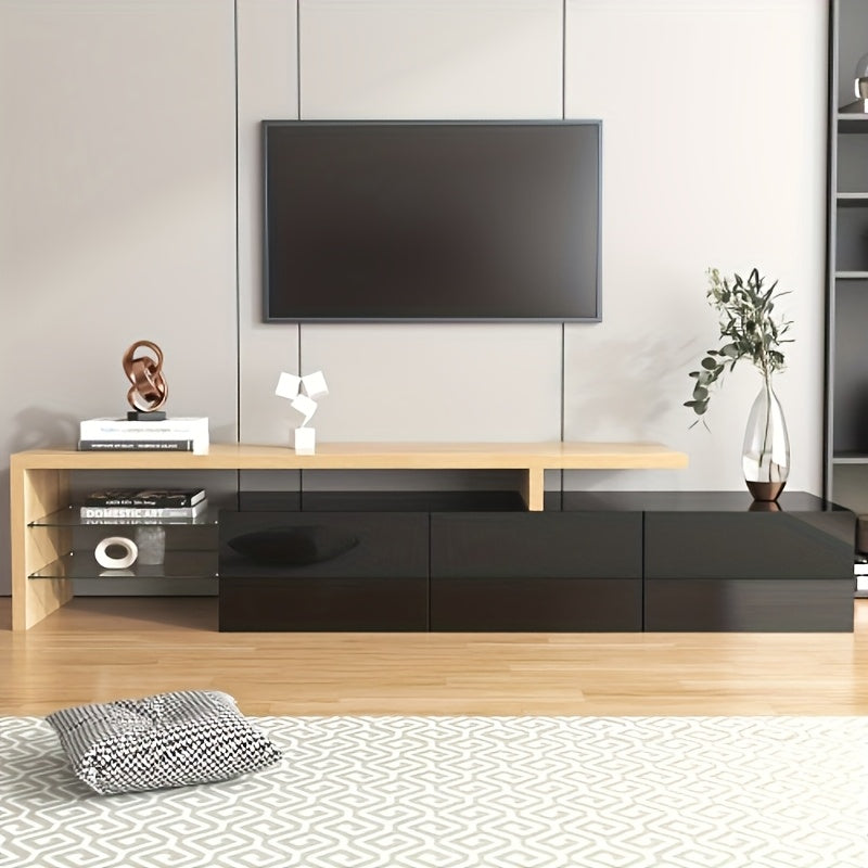 TV-standaard – Tv-meubel – Entertainmentmeubel – Mediameubel – TV-kast – Strak Mat Zwart – Robuuste Constructie – Ruimtebesparend Design