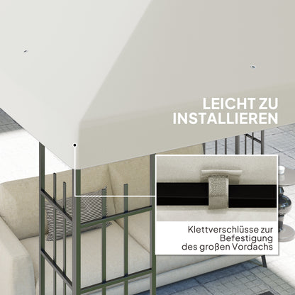 Vervangend Dak Tuinpaviljoen – Paviljoendak – Tuindak – Dakzeil – Overkapping Dak – Lichtgrijs – 3 x 3 Meter – Waterafvoer Met Drainageopeningen – UPF30+ Zonwerend