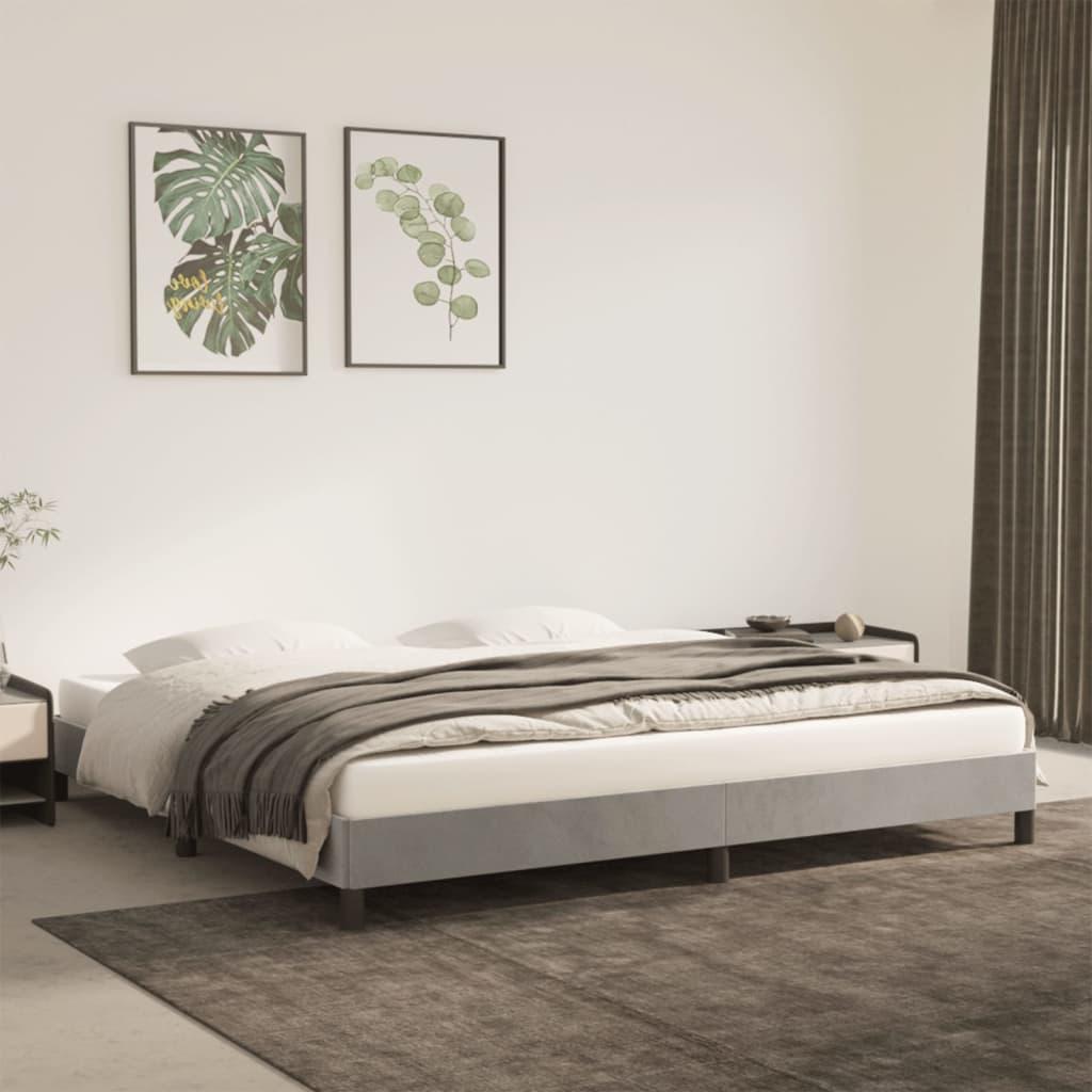 Modern Minimalist Bed Frame - Light Grey/Neutral Beige, Easy Assembly, Sturdy Wooden Platform Bed, No Box Spring Needed, Space-Saving Design for Small Rooms, Apartments, Guest Rooms - Mattress Not Included, Apartment Furnitur