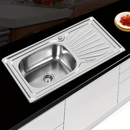 RV Stainless Steel Bathroom Sink Single Basin with Drain, 90x50-15cm Compact Basin, Suitable for Motorhomes, Caravans and Small Houses, Boat Bathroom, Caravan Facilities, Sleek Sink, Brushed Finish, Durable Sink, Strong Basel