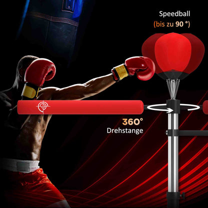 Vrijstaande Bokszak – Bokszakstandaard – Speedball – Trainingszak – Punching Bag – Verstelbare Hoogte 160-230 cm – Stevige Basis Met Zandvulling