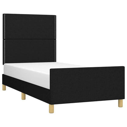 Bed frame without Mattress Black 80x200cm Tissue Practical, removable, suitable for all seasons, Bedroom Furniture, Spacesaving Bed, Stylish Bed Frame, Modern Bedroom, Easy Assembly, Wooden Frame, Simple Bed, Slatted Base, Ap