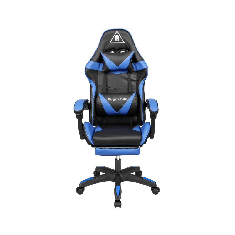 Gamingstoel – Gamestoel – Gaming Chair – Game Stoel – Bureaustoel – Verstelbare Rugleuning 145° – Eco-Leren Bekleding - Zwart/Blauw