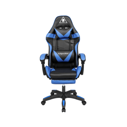 Gamingstoel – Gamestoel – Gaming Chair – Game Stoel – Bureaustoel – Verstelbare Rugleuning 145° – Eco-Leren Bekleding - Zwart/Blauw