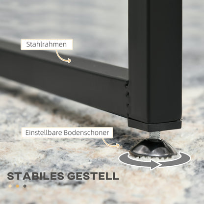 Salontafel Set – Bijzettafel – Glazen Tafel – Sofa Tafel – Woonkamertafel – Zwart Stalen Frame – Ruimtebesparend Design – Helder Glasblad