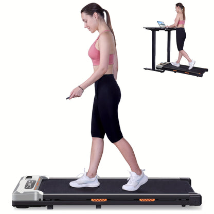 Loopband – Compact Looprek – Thuis Fitnessapparaat – Bureau Loopband – Stil Motor Geluid – Max 120 Kg Draagvermogen - Zilver