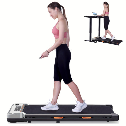 Loopband – Compact Looprek – Thuis Fitnessapparaat – Bureau Loopband – Stil Motor Geluid – Max 120 Kg Draagvermogen - Zilver