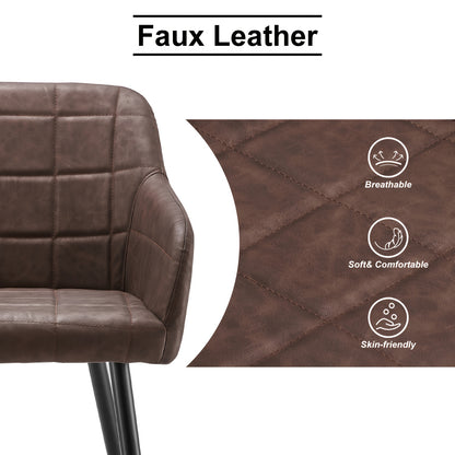 Eetkamerstoelen – Stoelen – Kuipstoelen – Armstoelen – Design Stoelen – Kunstleer Bekleding – Memory Foam Zitting – Metalen Poten