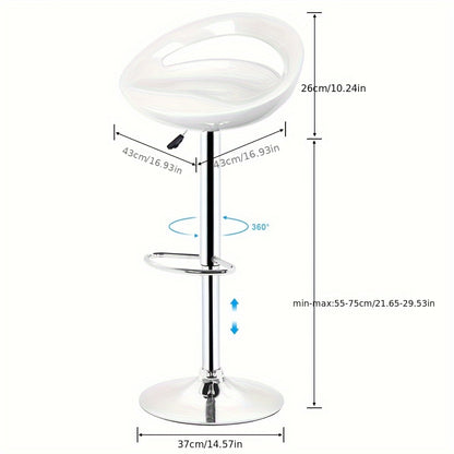 Kruk – Krukje – Zitkruk – Barkruk – Barkrukje – Verstelbare Zithoogte 55-75 cm – Stevige ABS Zitting & Chromen Poten