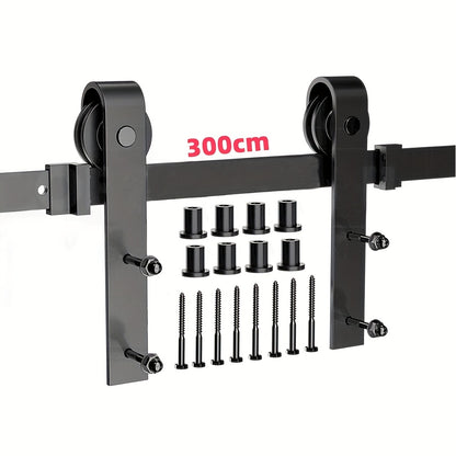 Schuifdeurbeslagset – Schuifdeurrails – Schuifdeursysteem – Schuifdeurkits – Deurbeslag 10ft/300cm – Zwaar Belasting – Geruisloos Schuiven