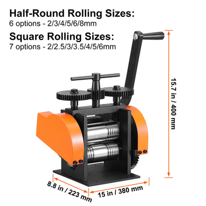 Rolmolen – Rolmachine – Metaalpers – Sieradenpers – Metalen Vormer – 3-in-1 Multifunctioneel – Instelbare Persdikte 0-6 mm