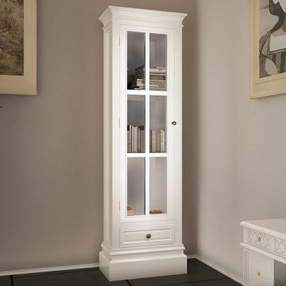 Boekenkast – Boekenrek – Opbergkast – Kast – Vakkenkast – MDF Wit – Vintage Verweerde Afwerking – 3 Planken Met Deur