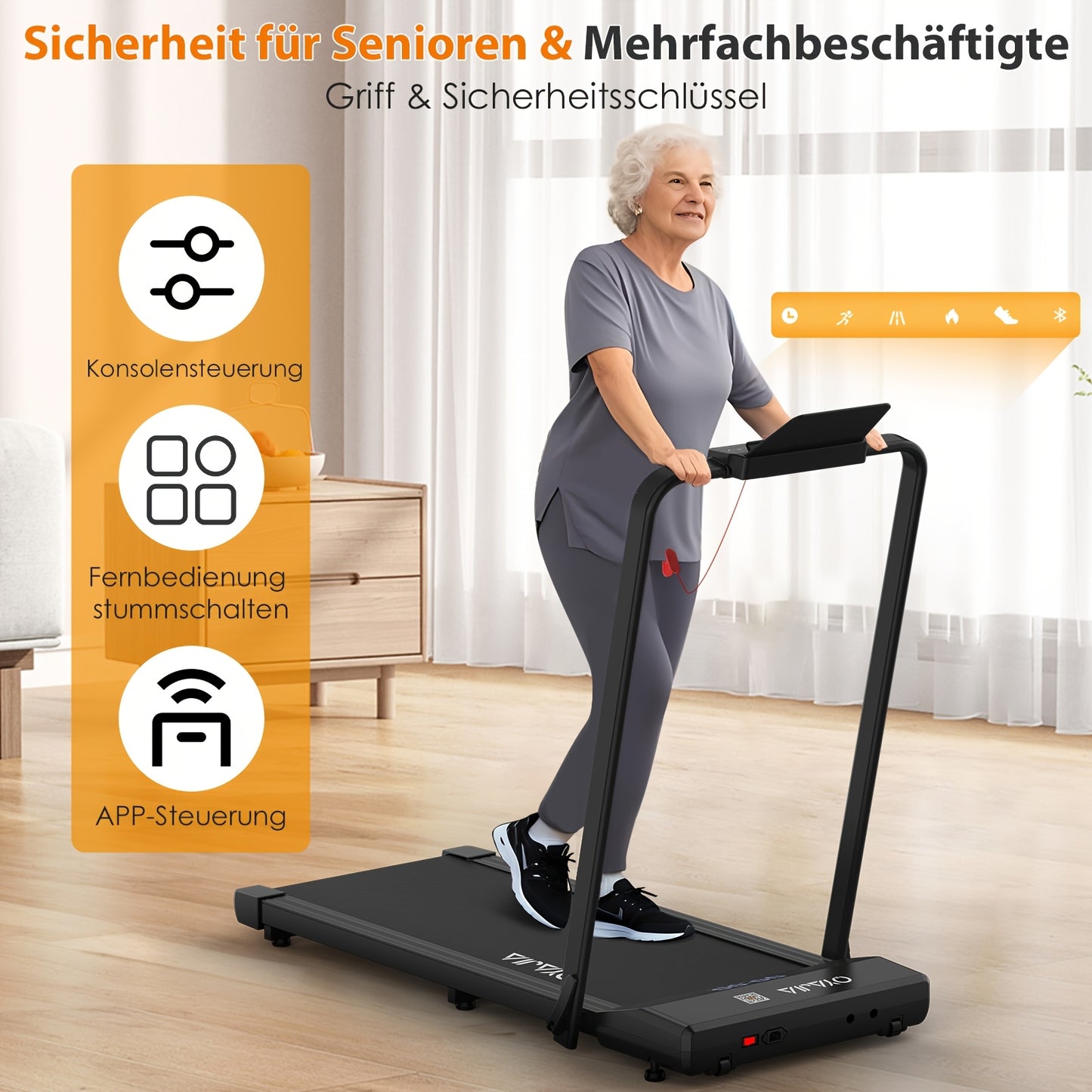Loopband – Wandelband – Treadmill – Wandelmachine – Fitnessapparaat – Inklapbaar Design – Groot Loopoppervlak 15,7×39,3 inch – 0,75HP Motor 1-12 km/h – Slimme App Bediening – LED Display – Stil en Compact