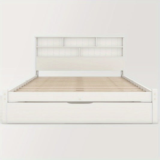 Uittrekbed 140x200 cm – Logeerbed – Opklapbed – Uitklapbed – Guestbed – Met Opberglades – Met Stevig Metalen Frame – Geen Assemblage Nodig