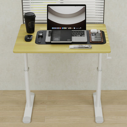 Verstelbaar Bureau – Zit- Sta Bureau – Werkplek Tafel – Studie Bureau – Compact Bureau – Handmatig Verstelbaar – Houten Blad 60x80 cm