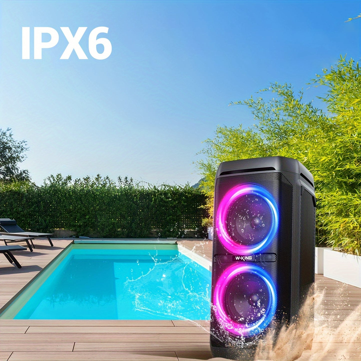 Bluetooth Speaker – Draadloze Speaker – Party Speaker – Boombox – Portable Speaker – 240W Max Vermogen – Waterbestendig IPX6 Met RGB Verlichting