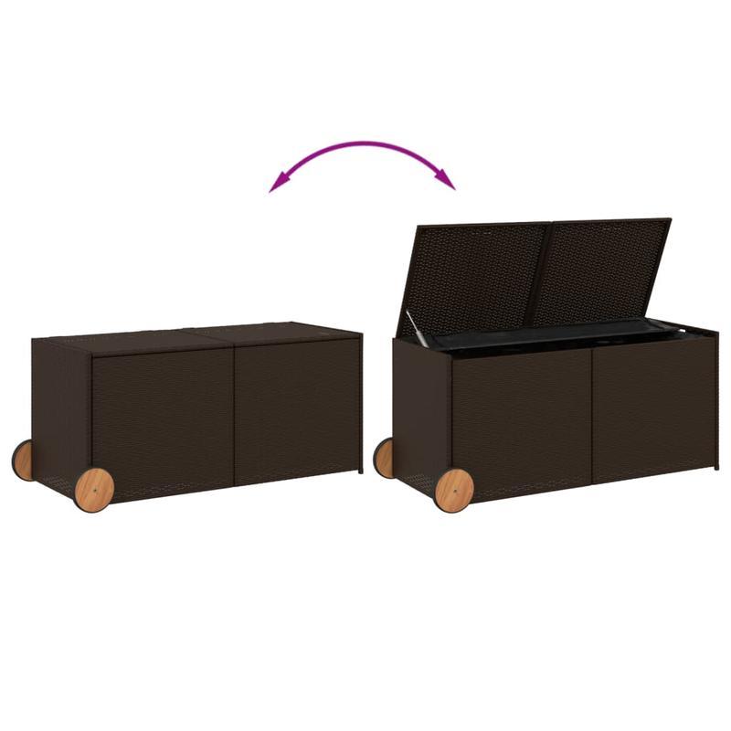 Opbergkist Tuin – Tuinkussenbox – Tuinbox – Opbergbox – Tuinmeubelbox – 283 Liter Inhoud – Weerbestendig PE Rattan Met 4 Wielen En Mobiel