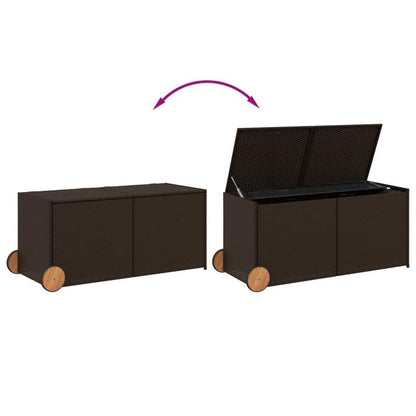 Opbergkist Tuin – Tuinkussenbox – Tuinbox – Opbergbox – Tuinmeubelbox – 283 Liter Inhoud – Weerbestendig PE Rattan Met 4 Wielen En Mobiel