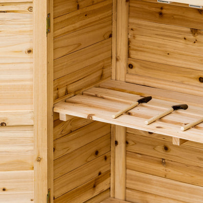 Tuinkast – Tuinopslag – Gereedschapskast – Buitenberging – Opslagkast – Massief Vurenhout – Dubbele Deur Met Plank 83x40x92 cm