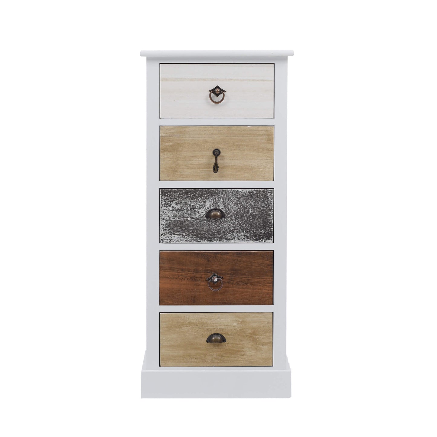 Dressoir – Ladekast – Opbergkast – Commode – Kast – 5 Lades – Paulowniahout – Vintage Retro Design – 84x37x27 cm