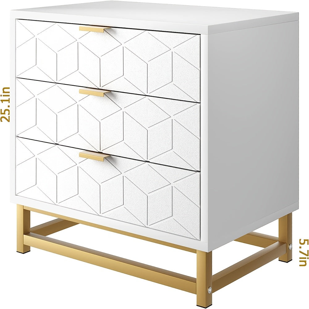 Commode – Ladekast – Dressoir – Opbergkast – Kast – Hoog Model – 3 Lades – Wit – Ruime Opbergruimte – Onderhoudsvriendelijk Kunststof