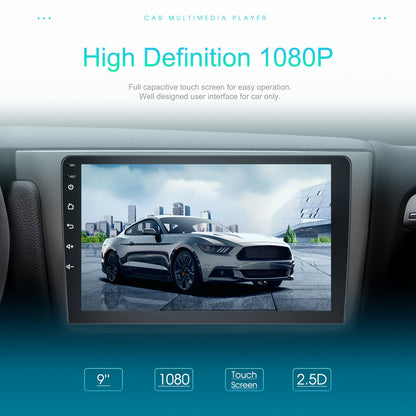 2 DIN Android Autoradio – Multimedia Speler – Navigatiesysteem – Touchscreen Radio – Bluetooth Radio – 9 Inch Display – Draadloze CarPlay & GPS – Met Camera & Microfoon
