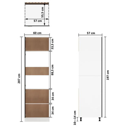 Houten Kast – Opbergkast – Keukenkast – Badkamerkast – Bergkast – Zwart Gelakt Hout – 60x57x207 cm – Stevig Massief Hout